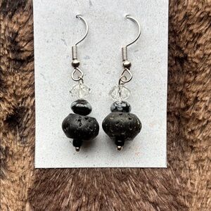 Elegant Black and Silver Earrings